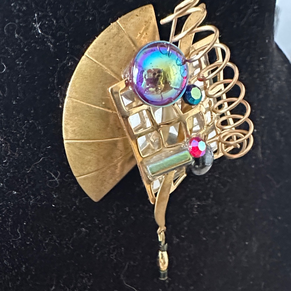 Artistic Gold and Multicolor Brooch